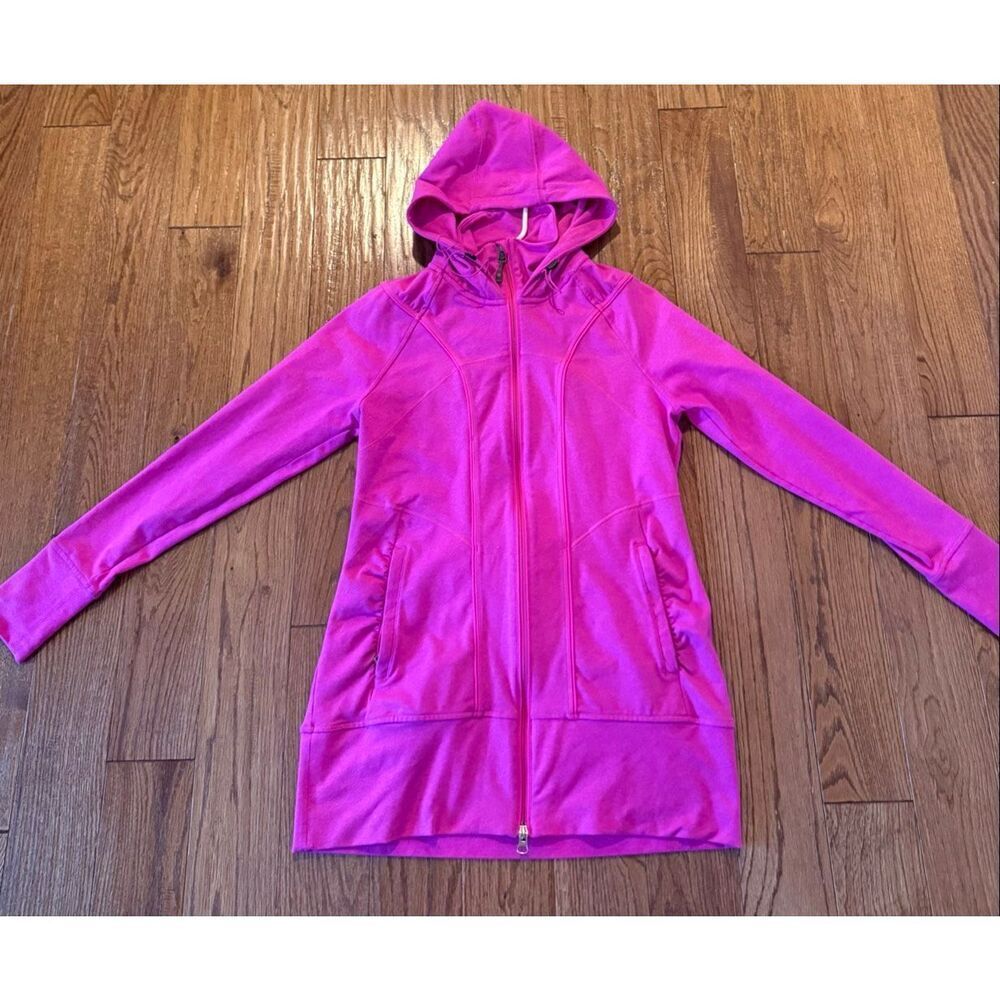 Athleta Rishi pink athletic zip up hooded sweater size M - Picture 7 of 10